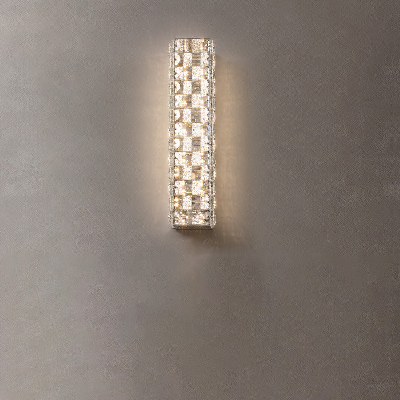 Rectangle Stainless Steel Crystal LED Wall Sconce Lamp