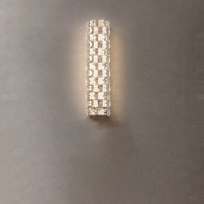 Rectangle Stainless Steel Crystal LED Wall Sconce Lamp
