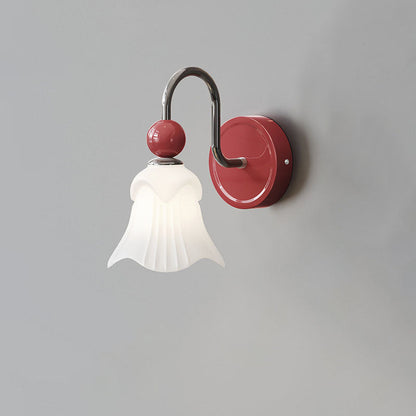 French Round Ball Iron Glass 1-Light Wall Sconce Lamp