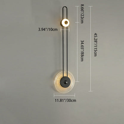 Deco Grain Glass Shade Iron Long Pole LED Wall Sconce Lamp