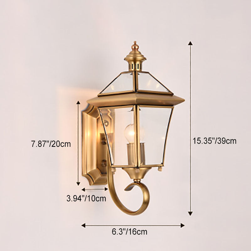 Quadrilateral Waterproof 1-Light Outdoor Wall Sconce Lamp