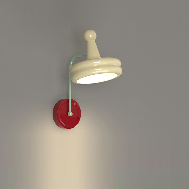 Disc Spherical Iron Glass 1-Light Wall Sconce Lamp