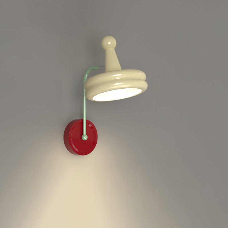 Cone Double Layer Disc Iron Glass 1-Light Wall Sconce Lamp