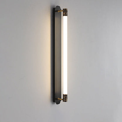 Minimalist All Copper Straight Strip LED Wall Sconce Lamp