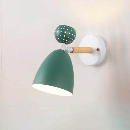 Macaron Solid Color Ironwood 1-Light Wall Sconce Lamp