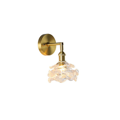 French Cylinder Ball Copper Glass 1-Light Wall Sconce Lamp