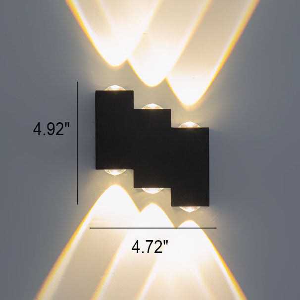 Square Luminous Outdoor Waterproof LED Wall Sconce Lamp