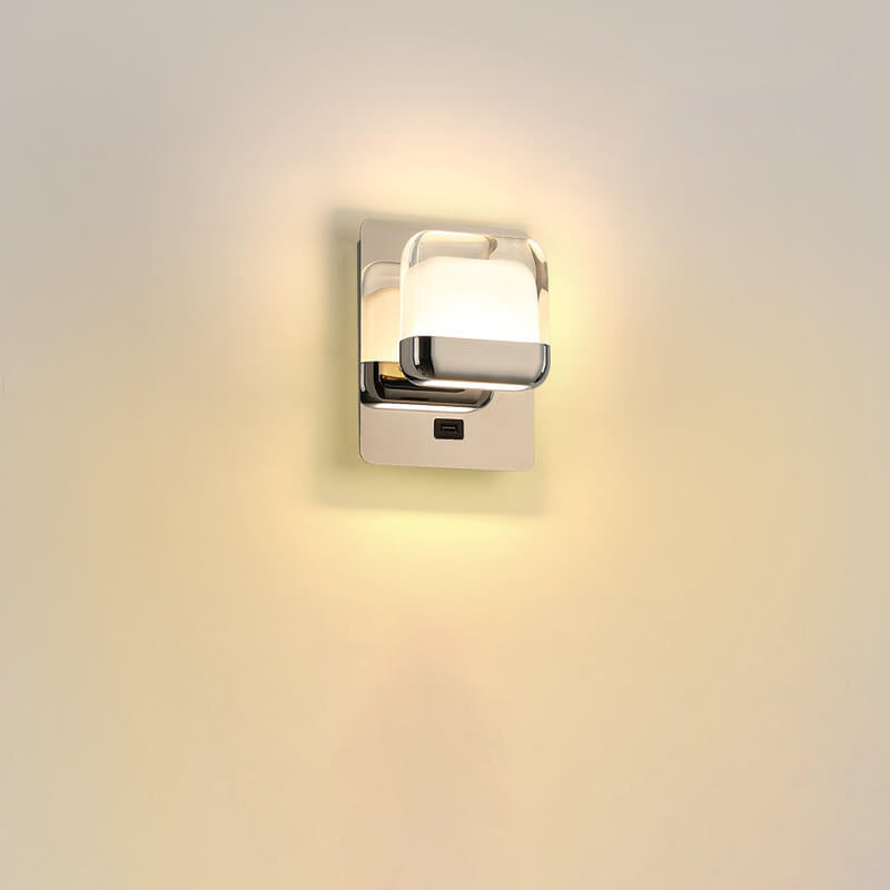 Simple Stainless Steel Square Acrylic LED Wall Sconce Lamp