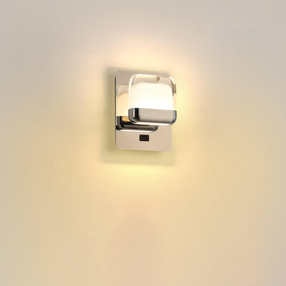 Simple Stainless Steel Square Acrylic LED Wall Sconce Lamp
