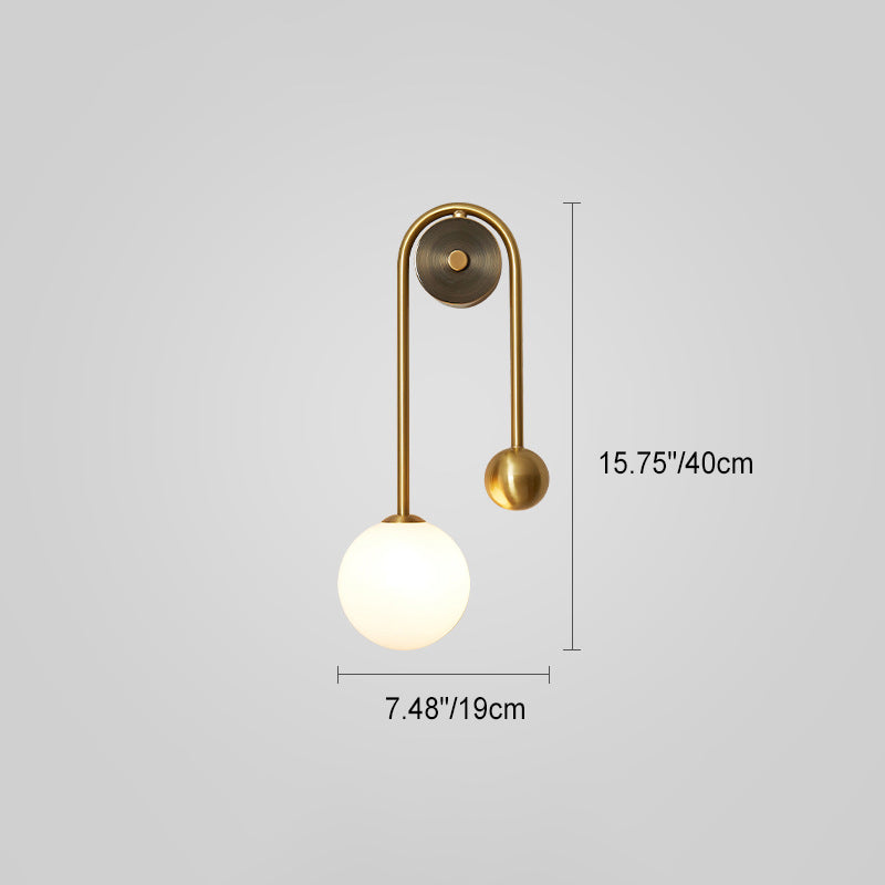 Copper Acrylic Cylinder Ball 1/2/4 Light Wall Sconce Lamp