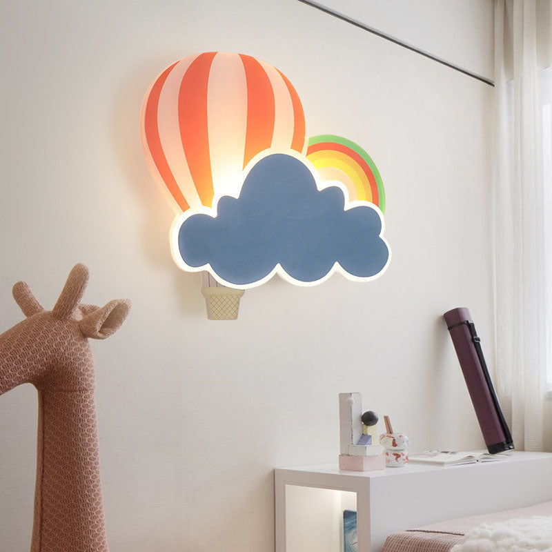 Kids Air Balloon Clouds Iron Acrylic LED Wall Sconce Lamp