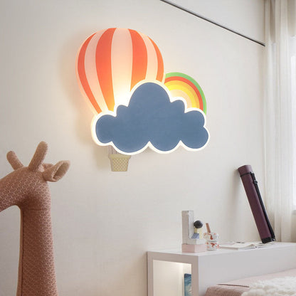 Kids Air Balloon Clouds Iron Acrylic LED Wall Sconce Lamp