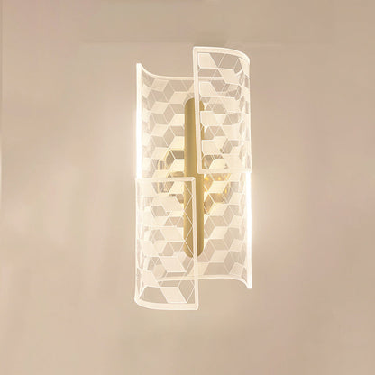 Iron Column Cut Lozenge Line LED Wall Sconce Lamp