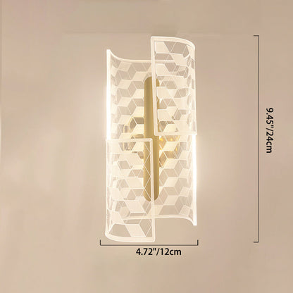 Iron Column Cut Lozenge Line LED Wall Sconce Lamp