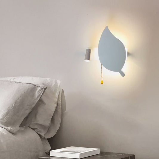 Round Leaf Iron Aluminum Acrylic LED Wall Sconce Lamp