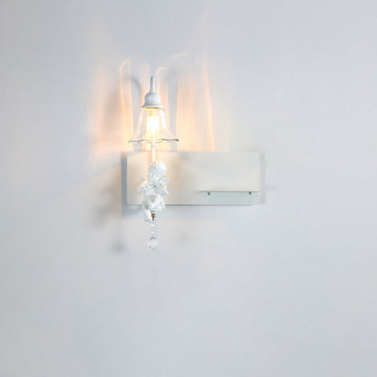 Creative Angel Petal Resin Glass 1/2 Light Wall Sconce Lamp