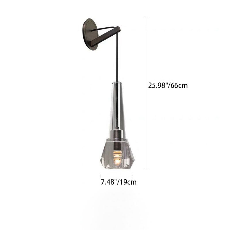 Cylinder Full Copper Crystal 1-Light Wall Sconce Lamp