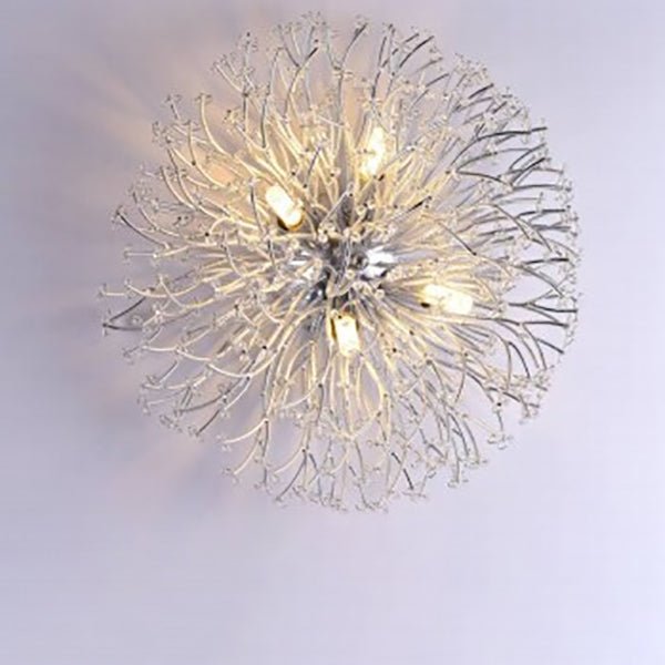 Luxury Crystal Dandelion Aluminum 4-Light Wall Sconce Lamp