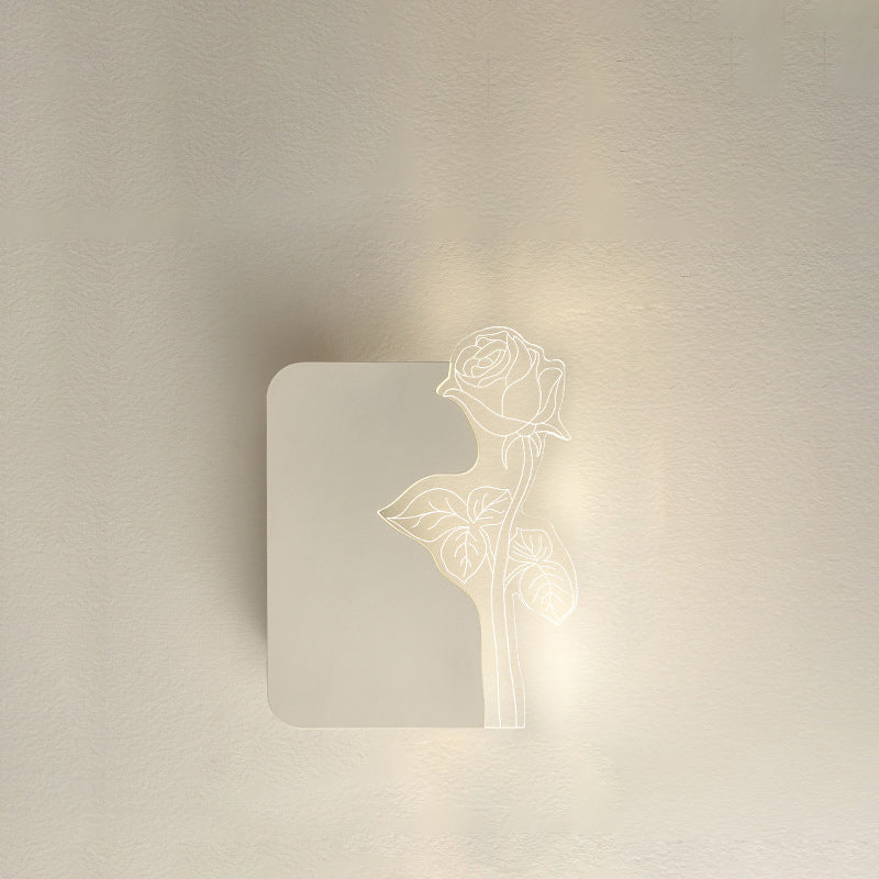Art Deco Acrylic Rose Flower Shade LED Wall Sconce Lamp