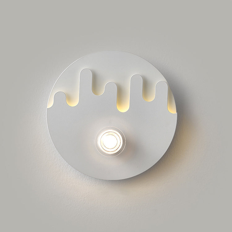 Cream Round Love Wave Iron Acrylic LED Wall Sconce Lamp