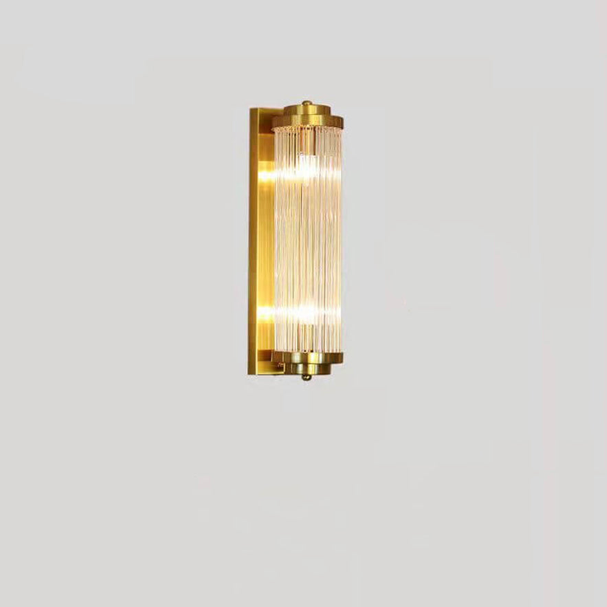 Crystal Cylinder Column Rotation 2-Light Wall Sconce Lamp