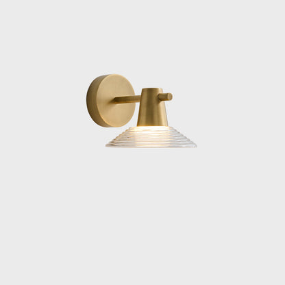 Nordic Full Copper Acrylic Conical LED Wall Sconce Lamp