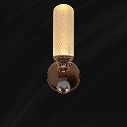 Cylindrical Hardware Acrylic 1-Light Wall Sconce Lamp