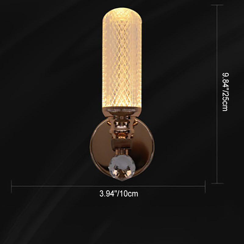 Cylindrical Hardware Acrylic 1-Light Wall Sconce Lamp