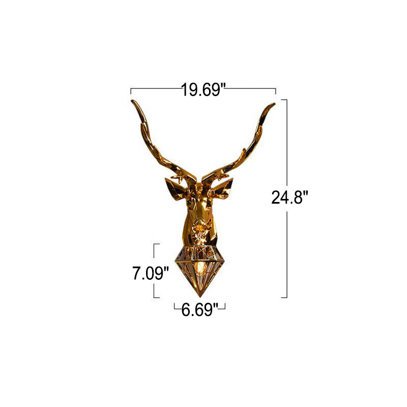 Plating Geometric Deer Head 1-Light Wall Sconce Lamp