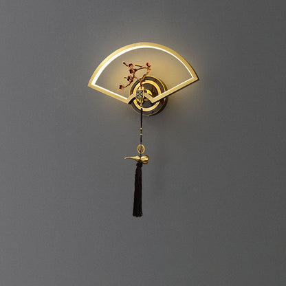 Chinese Copper Magnesium Acrylic LED Wall Sconce Lamp