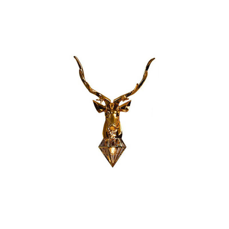 Plating Geometric Deer Head 1-Light Wall Sconce Lamp