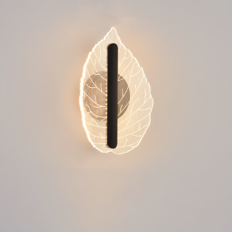 Deco Iron Acrylic Leave Teardrop Shape LED Wall Sconce Lamp