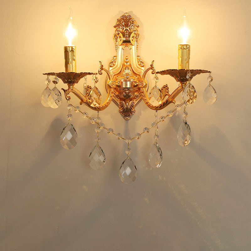 French Gold Zinc Carved Sconce 1/2 Light Wall Sconce Lamp