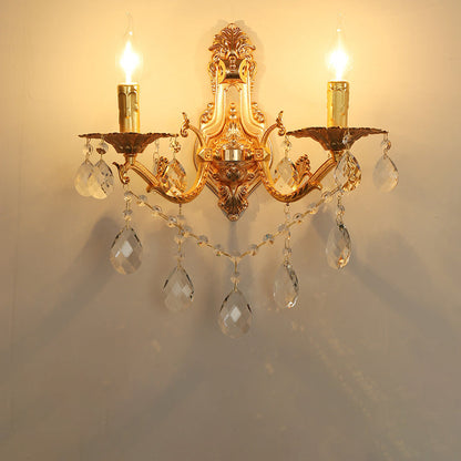French Gold Zinc Carved Sconce 1/2 Light Wall Sconce Lamp
