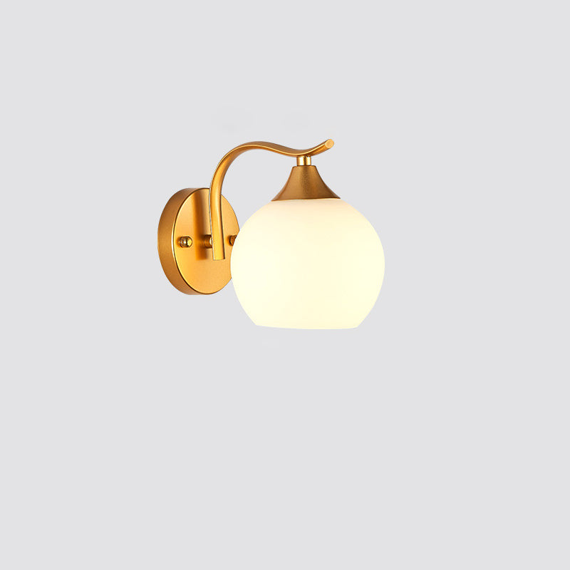 Simplicity Iron Glass Ball 1/2 Light Wall Sconce Lamp