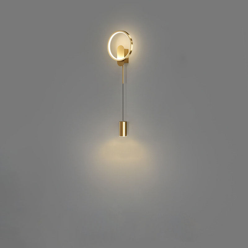 Luxury Wrought Iron Acrylic Cylinder LED Wall Sconce Lamp