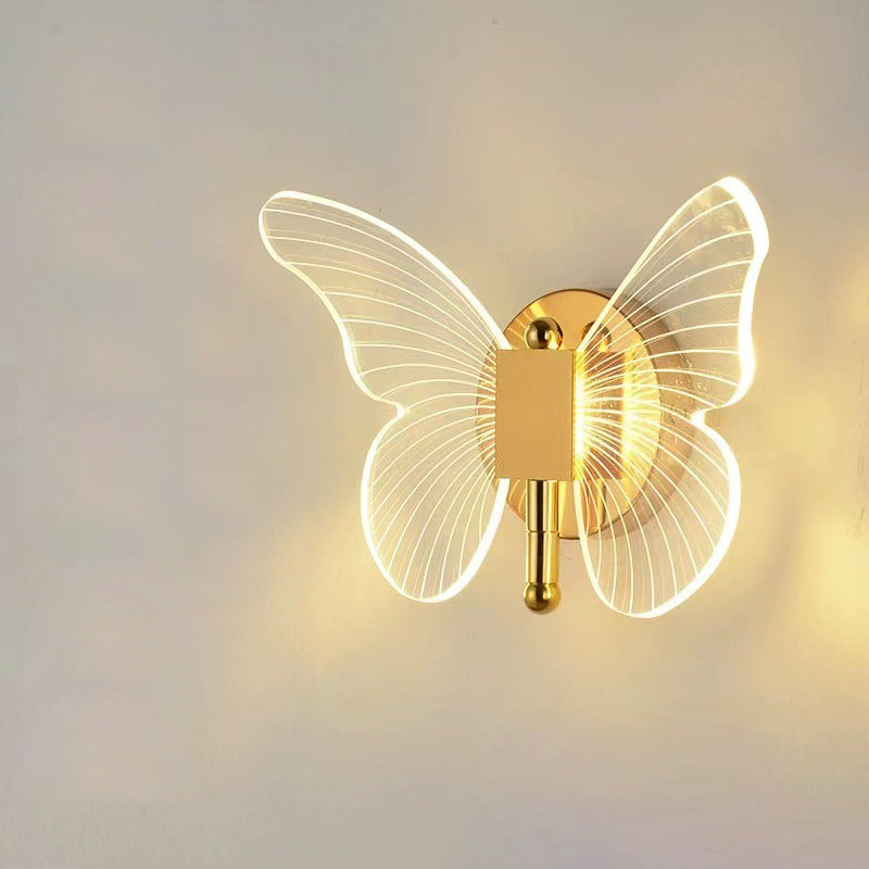 Minimalist Butterfly Metal Acrylic LED Wall Sconce Lamp