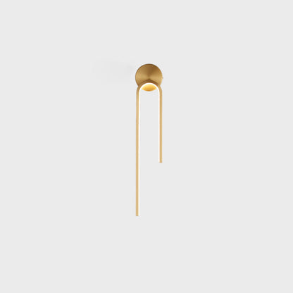 Minimalist Copper Aluminum Round Hook LED Wall Sconce Lamp