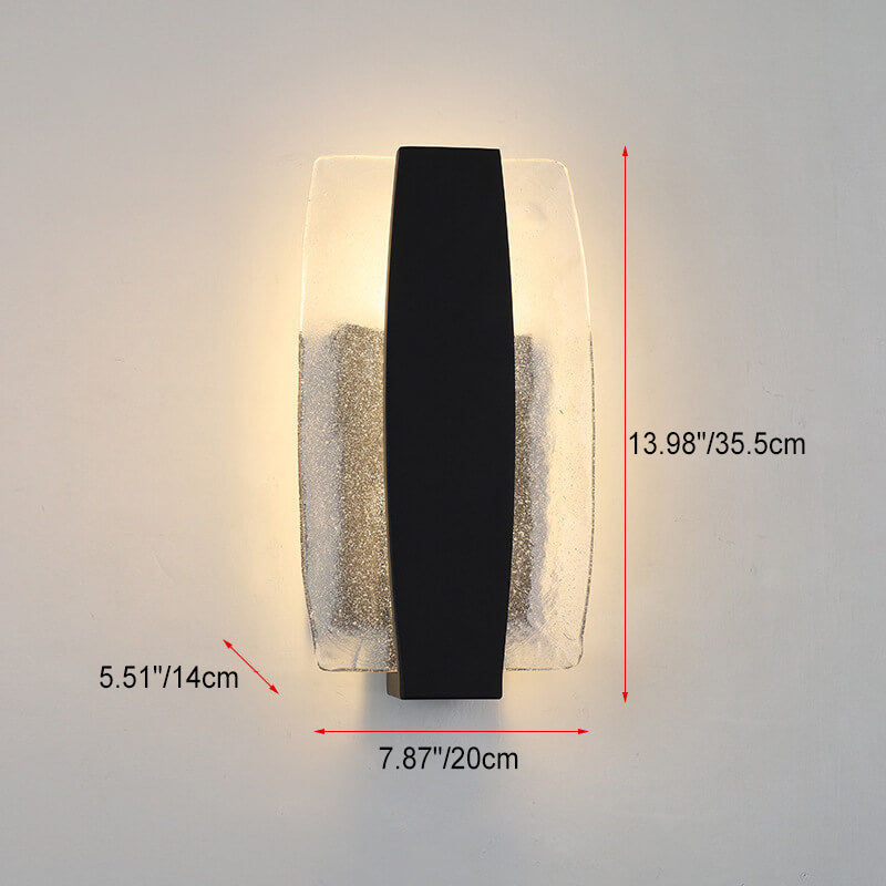 Minimalist Rectangle Aluminum Glass LED Wall Sconce Lamp