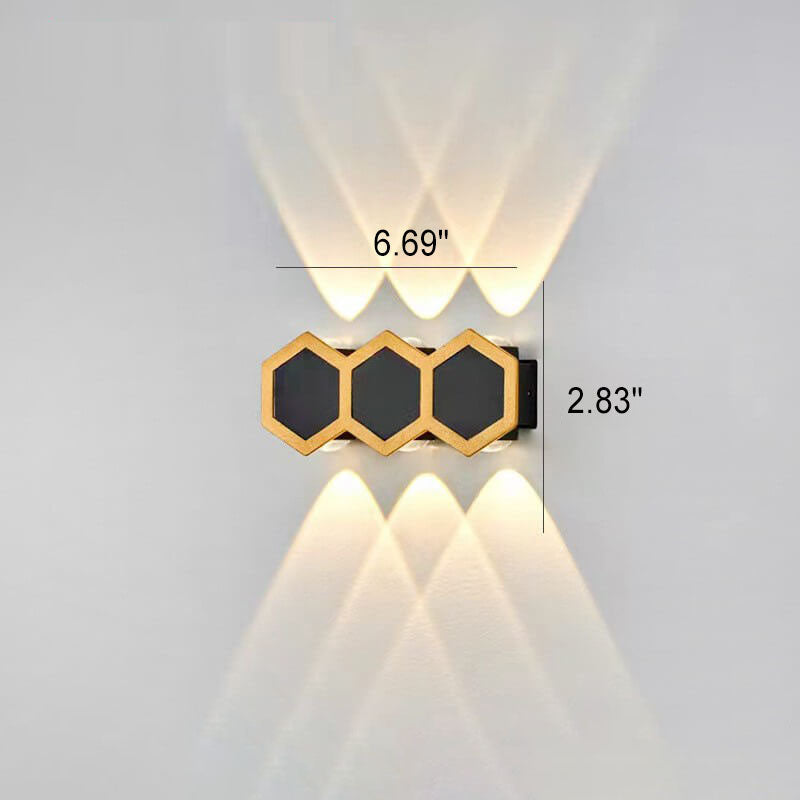 Outdoor Combination Black Gold LED Wall Sconce Lamp