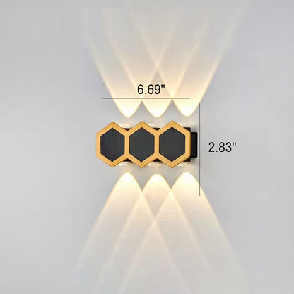 Outdoor Combination Black Gold LED Wall Sconce Lamp