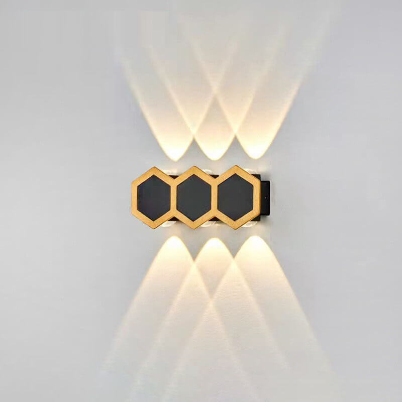 Outdoor Combination Black Gold LED Wall Sconce Lamp