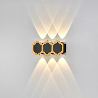 Outdoor Combination Black Gold LED Wall Sconce Lamp