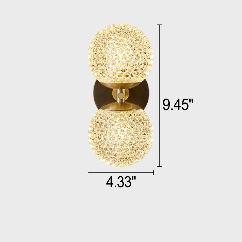 All Acrylic Spherical Lamp Shade 1/2-Light Wall Sconce Lamp