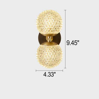 All Acrylic Spherical Lamp Shade 1/2-Light Wall Sconce Lamp