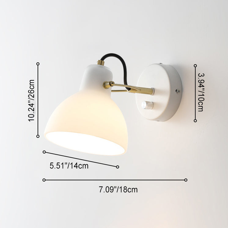 Simplicity Glass Dome Hemispheroid 1-Light Wall Sconce Lamp
