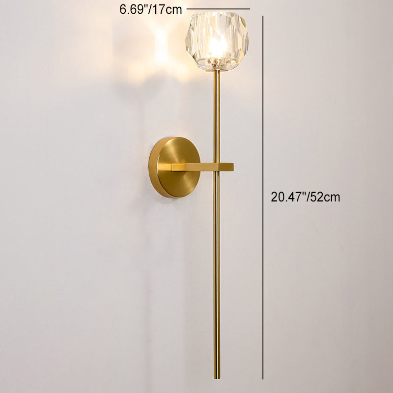 Mid-Century Iron Straight Pole 1-Light Wall Sconce Lamp