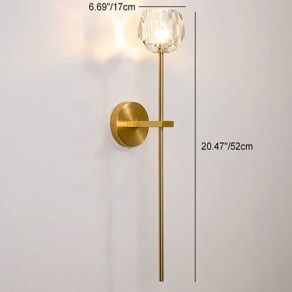 Mid-Century Iron Straight Pole 1-Light Wall Sconce Lamp