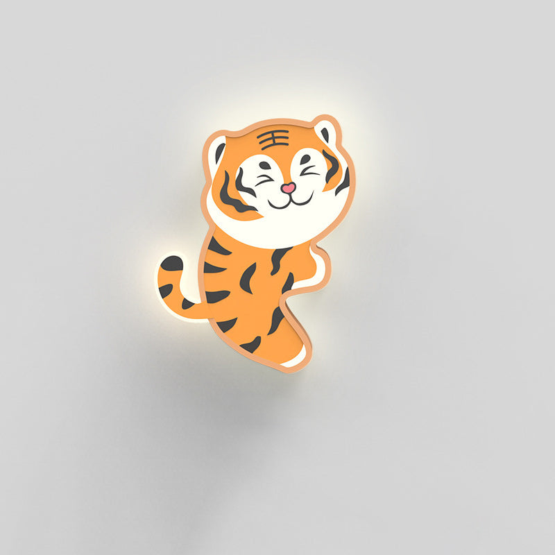 Cartoon Tiger Acrylic Design Iron LED Wall Sconce Lamp