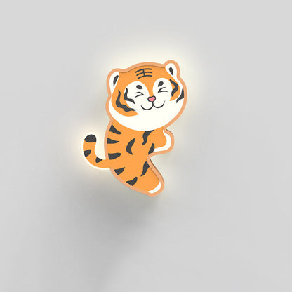 Cartoon Tiger Acrylic Design Iron LED Wall Sconce Lamp